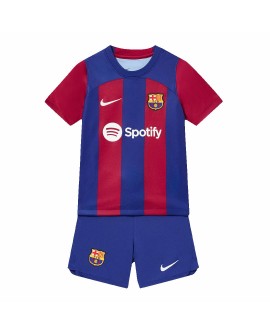 Kit completo da camisa juvenil do Barcelona 2023/24