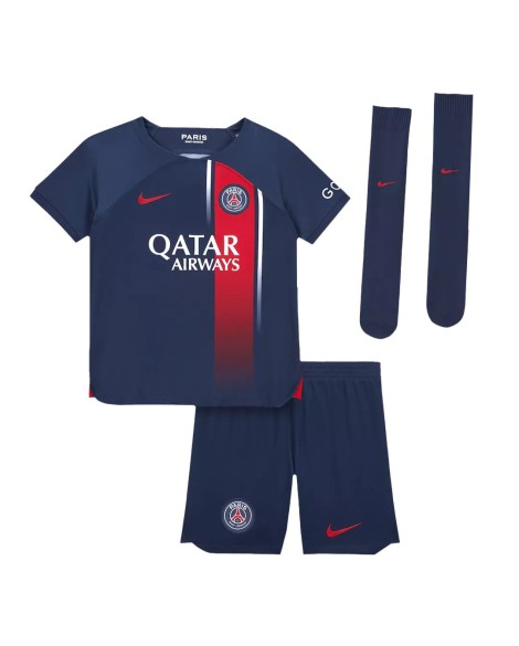 Kit completo da camisa juvenil do PSG 2023/24