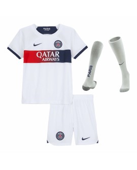 Kit completo da camisa juvenil do PSG 2023/24 Away