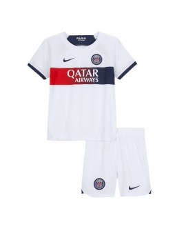 Kit completo da camisa juvenil do PSG 2023/24 Away