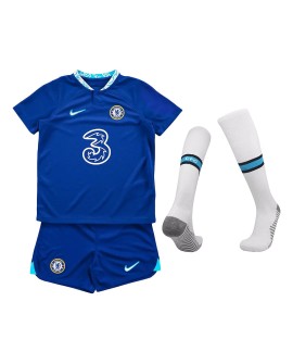 Kit completo da camisa juvenil do Chelsea 2022/23