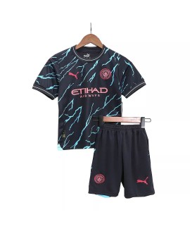 Camisa Juvenil Manchester City kit 2023/24 Terceiro