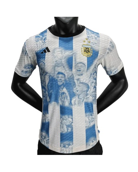 Camisa Argentina 2022 Autêntica Copa do Mundo - TRÊS ESTRELAS Comemorativa