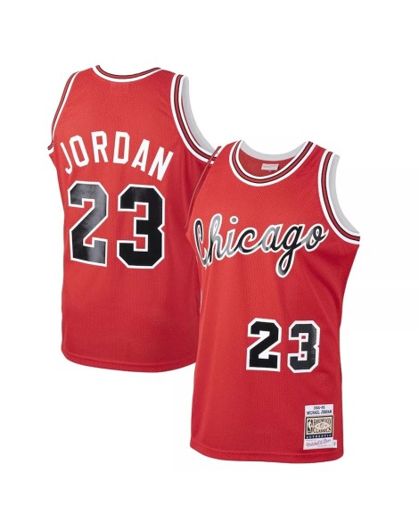 Camisa masculina Chicago Bulls Michael Jordan # 23 Mitchell & Ness Red 1984 Road autêntica
